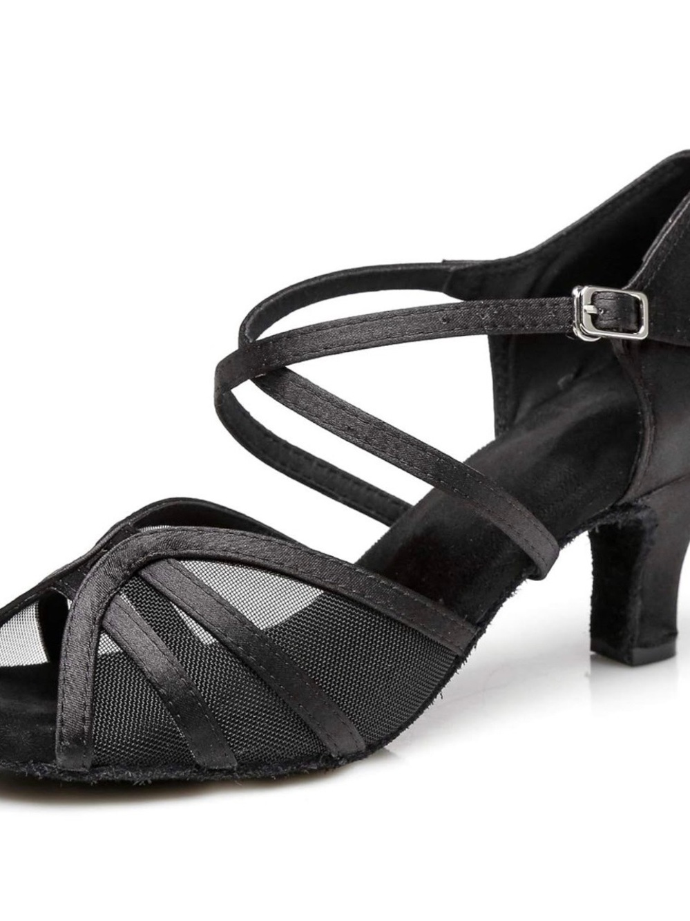 Black Strappy Dance Heels for Women
